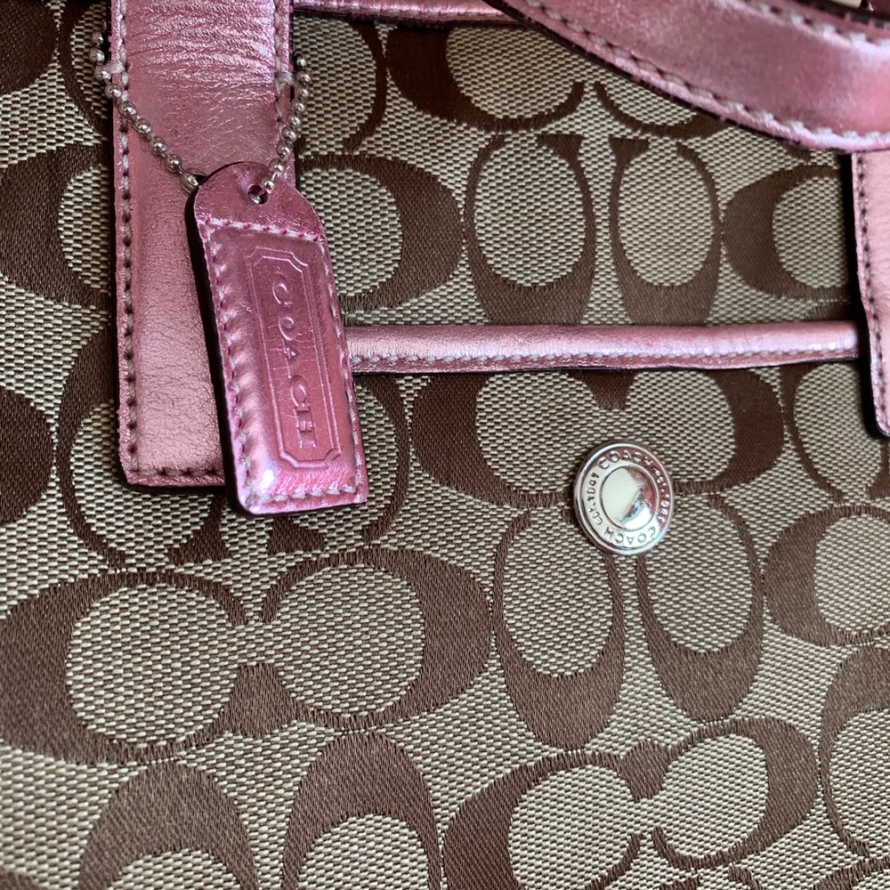 Vintage Coach Extra large pink tote - Picture 6 of 15